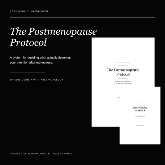 The Postmenopause Protocol — A System for Deciding What Actually Deserves Your Attention