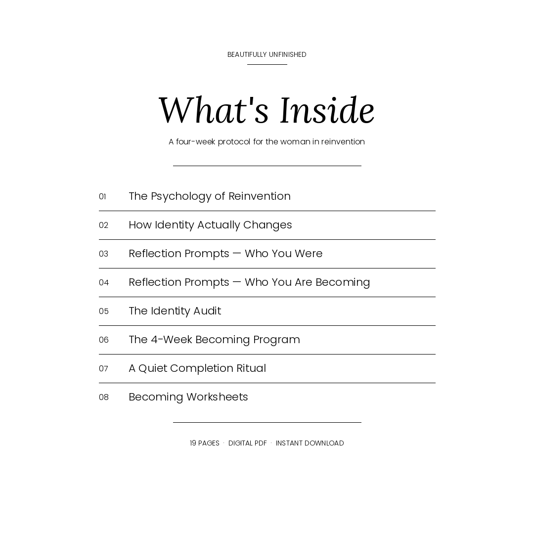 The Becoming — A Self-Reinvention Workbook for the Woman in Transition