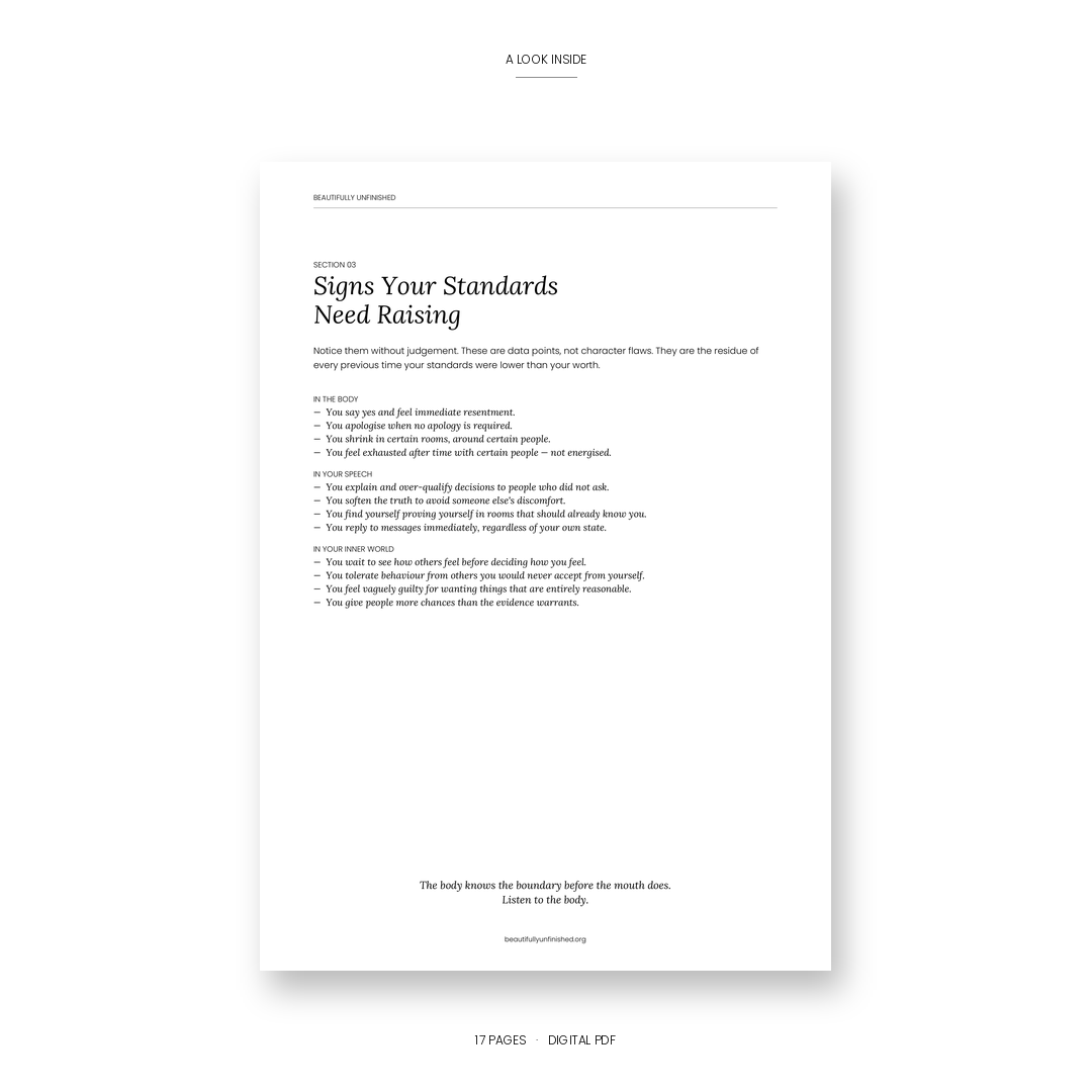 The Standards Edit — Boundaries, Energy Protection, and the Art of the Quiet No