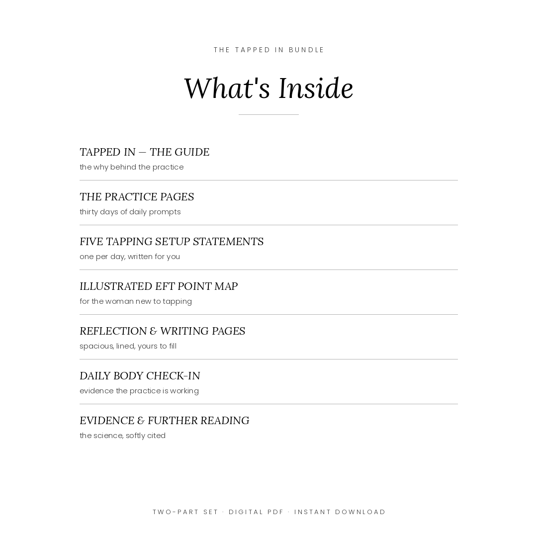 The Tapped In Bundle — The Guide + The Practice Pages