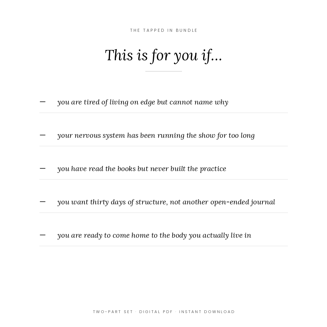The Tapped In Bundle — The Guide + The Practice Pages