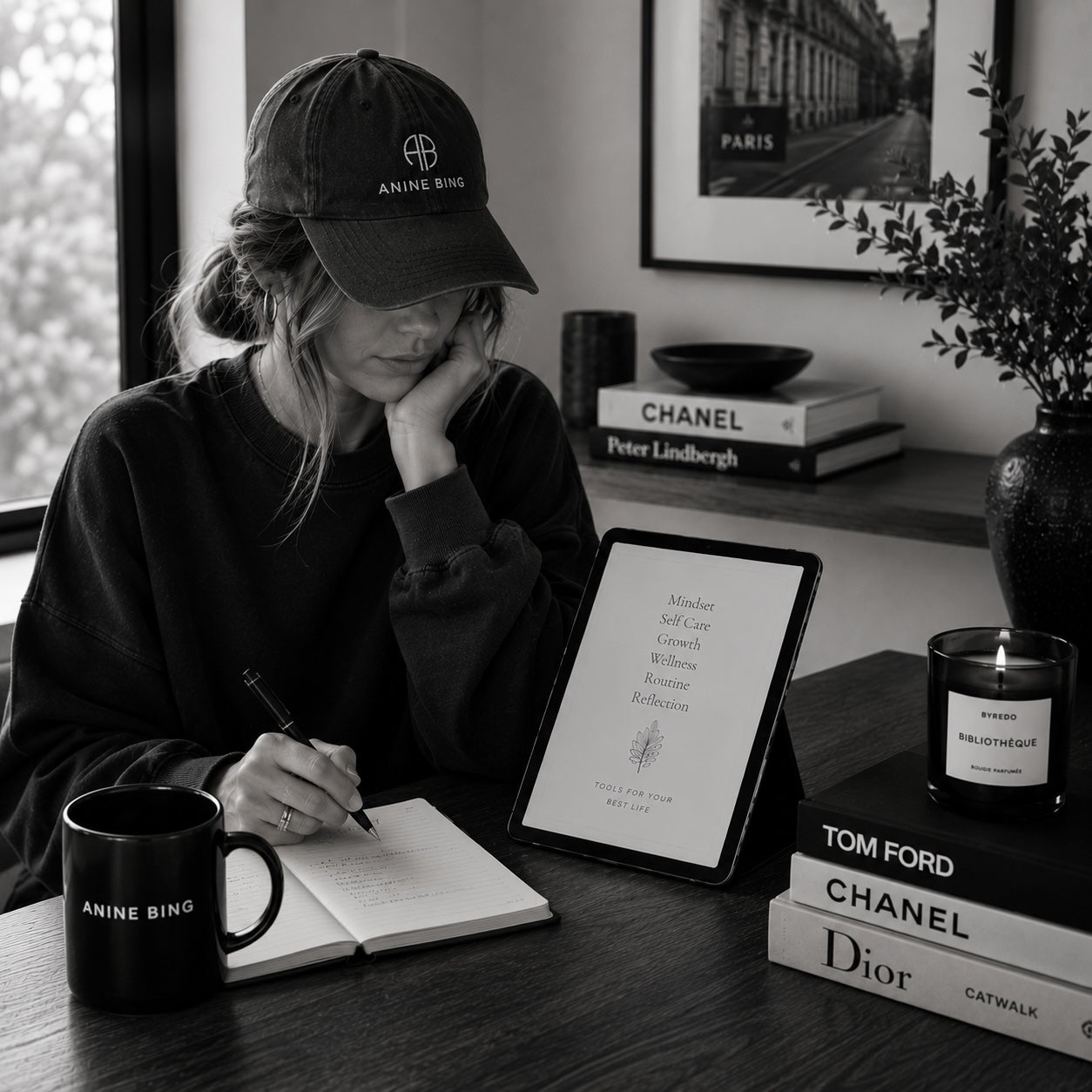 The Rituals Bundle intentional daily routine set — black and white lifestyle scene 3